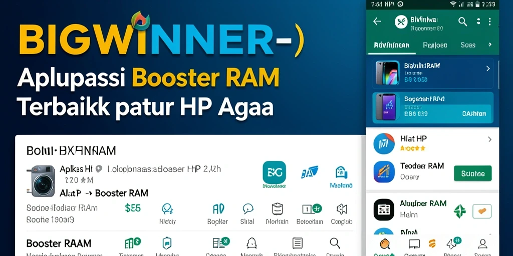 Tampilan antarmuka aplikasi BIGWINNER yang intuitif untuk Booster RAM.