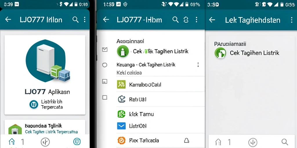 Antarmuka LJO777 menampilkan detail tagihan listrik dengan jelas dan terstruktur.
